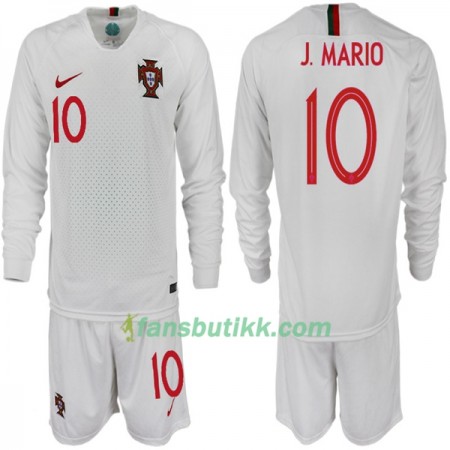 Fotball-VM 2018 Portugal drakt J. MARIO 10 Barn Bortetrøye Langermet